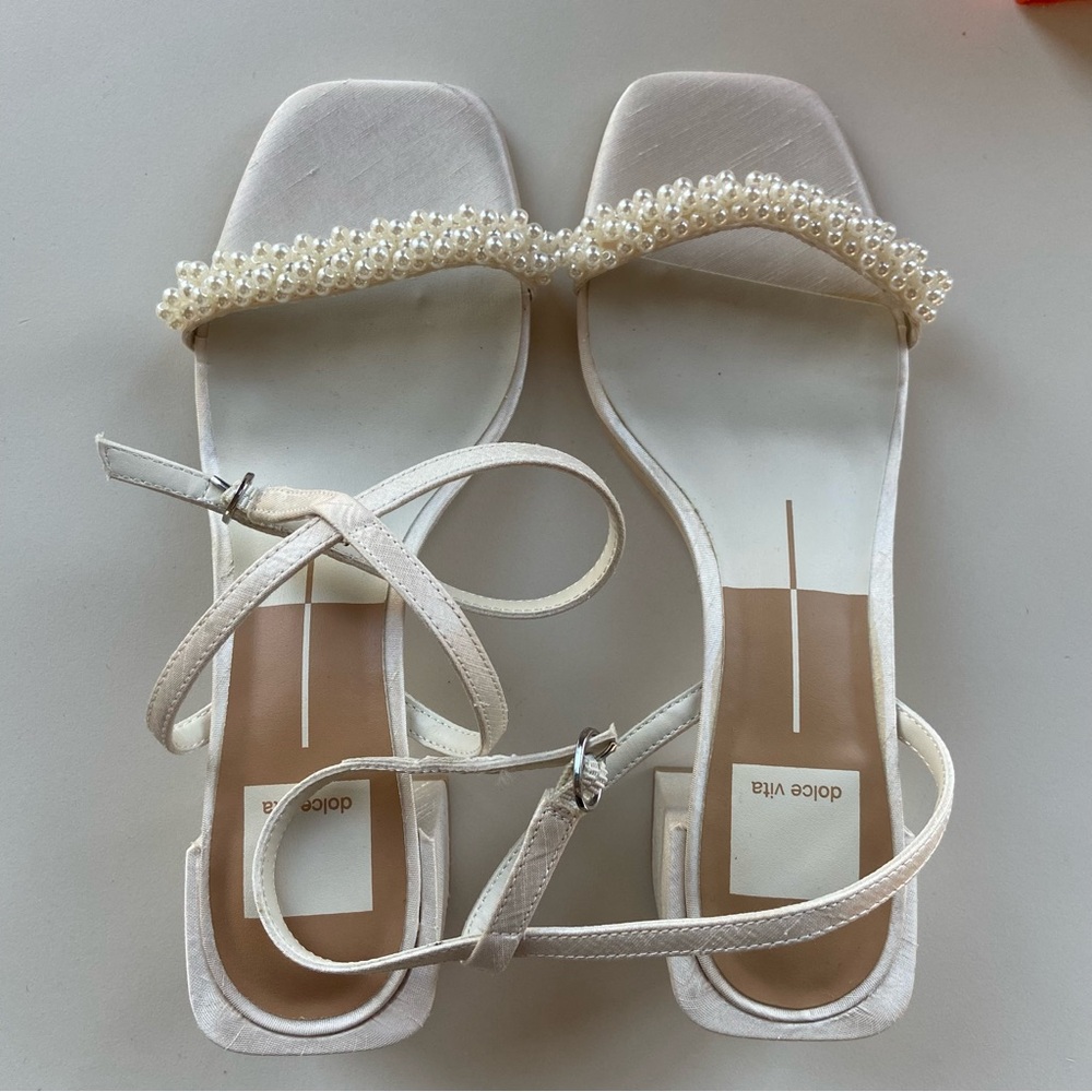 Dolce Vita Heels White Beaded Size 6.5